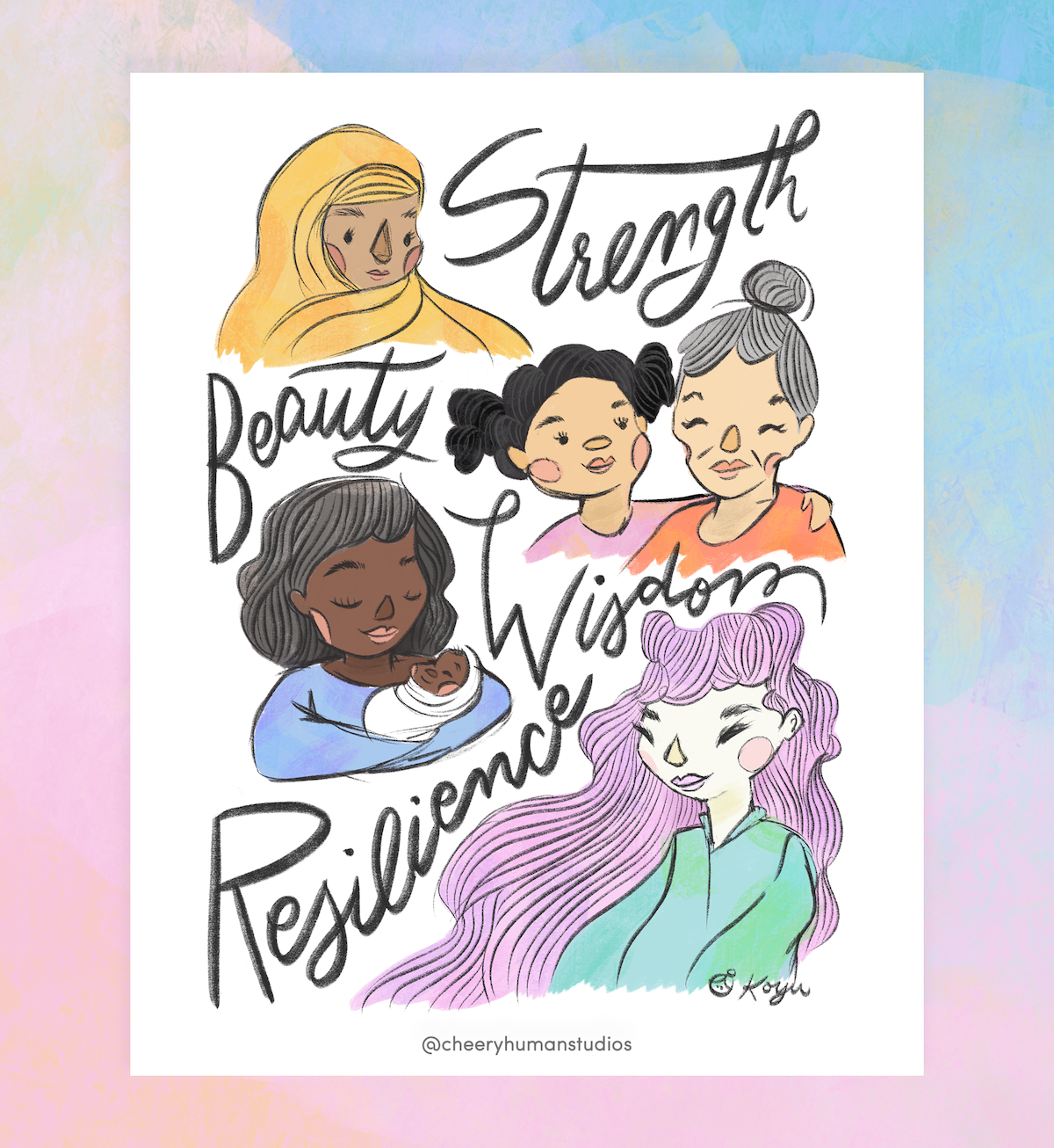 Everyday Women: Strength, Beauty, Resilience, Wisdom - 8x10 Art Print