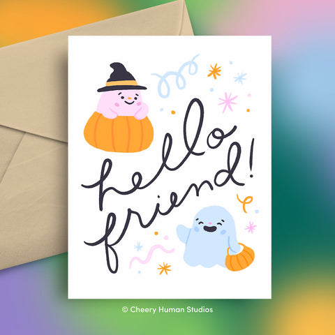 Hello Friend Ghosts - Greeting Card