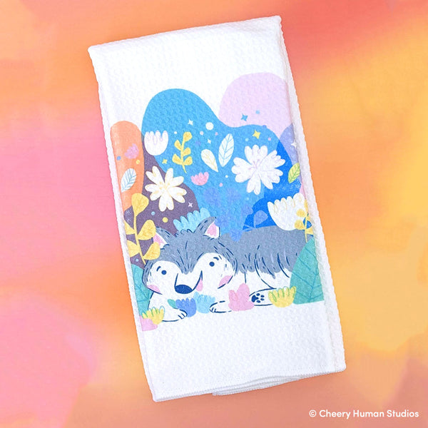 Husky & Flora - Tea Towel | Dish Towel | Kitchen Towel