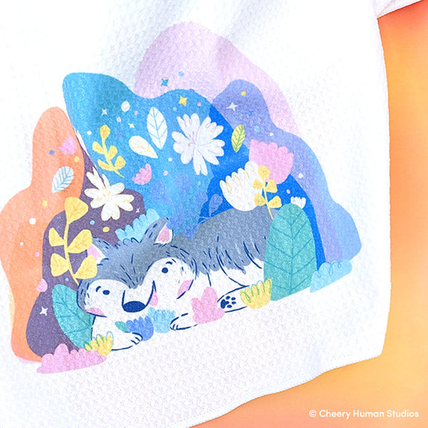 Husky & Flora - Tea Towel | Dish Towel | Kitchen Towel