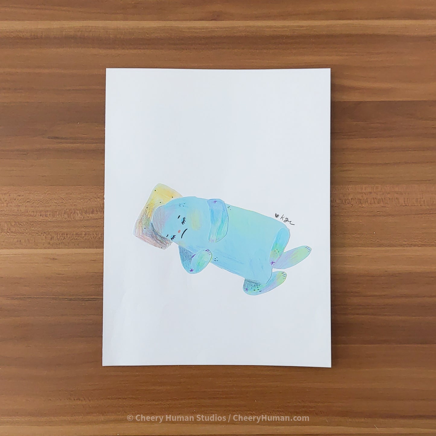 *PAPER ART ORIGINAL* Rest - Original Paper Cut Artwork ✺ Watercolor - Acryla Gouache - Colored Pencil Art