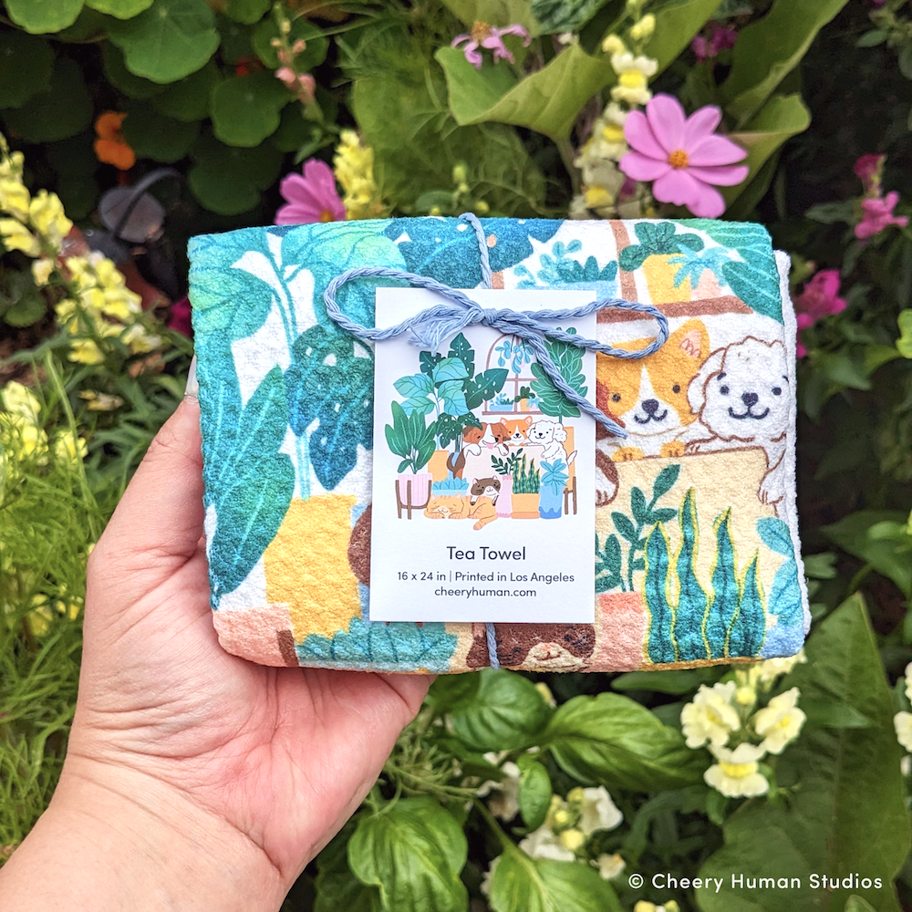 Pets & Plants - Tea Towel | Dish Towel | Kitchen Towel