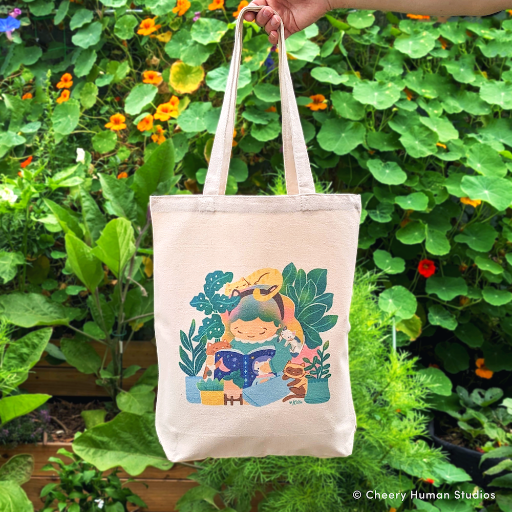 Reading with Cats - Canvas Tote Bag