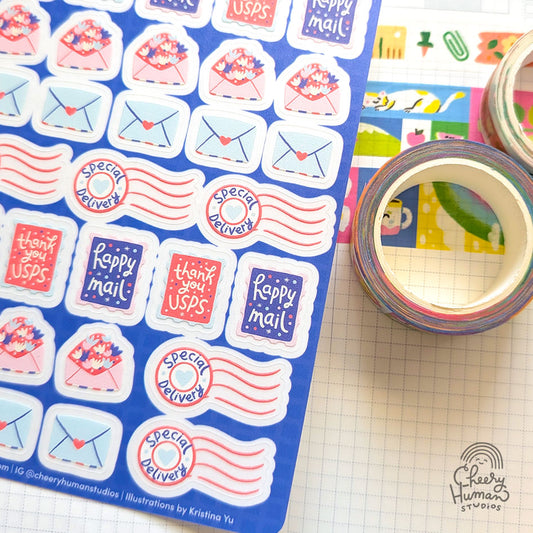 Happy Mail - Transparent Vinyl Sticker Sheet