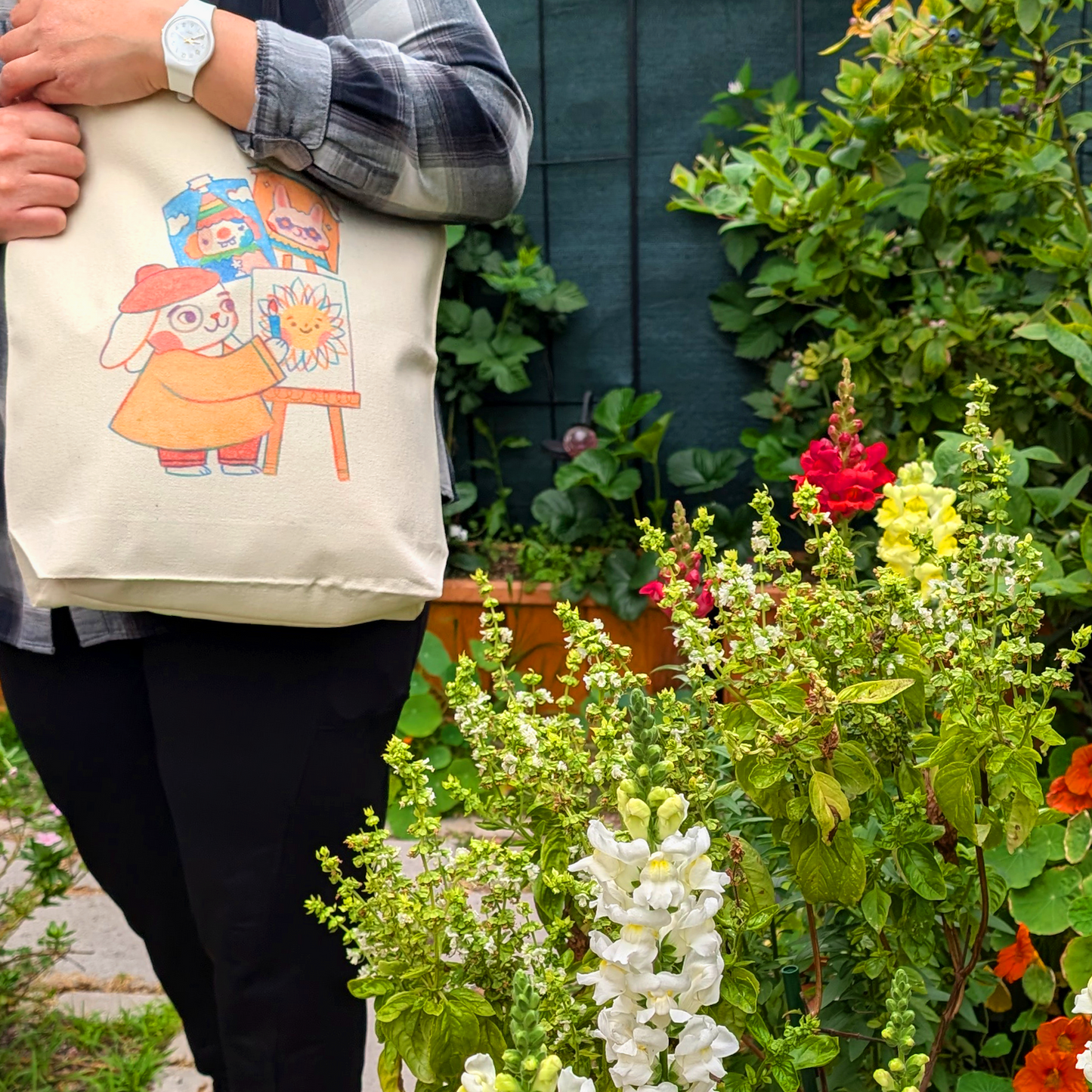 Artist Bunny - Canvas Tote Bag