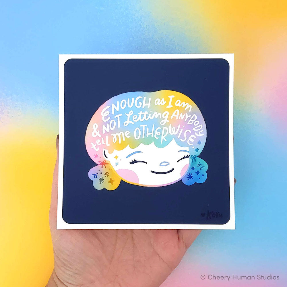 Hair Emotions 2: Enough - 5x5 Art Print