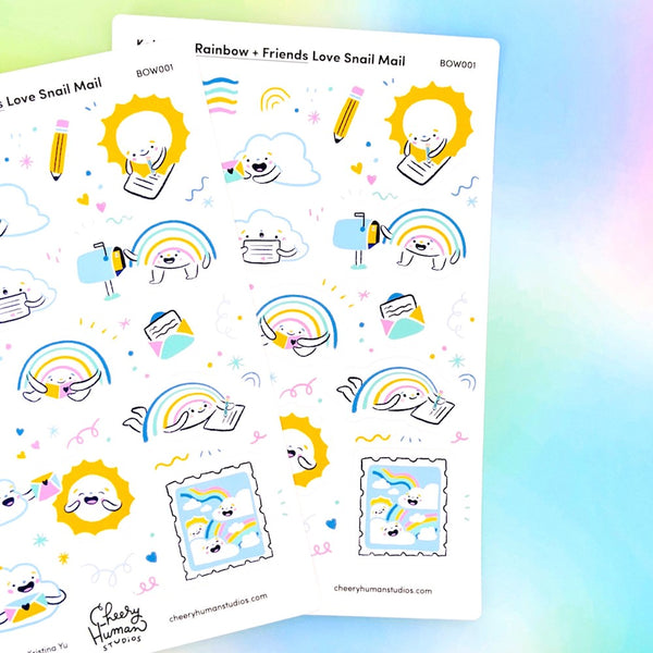 Koko the Rainbow & Friends: Snail Mail Sticker Set (2 Sticker Sheets & 4 Vinyl Stickers)