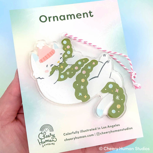 Cat & Garland Ornament | Holiday Ornament