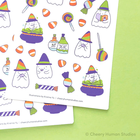 Happy Ghosts | Single Sticker Sheet or Pack of 5