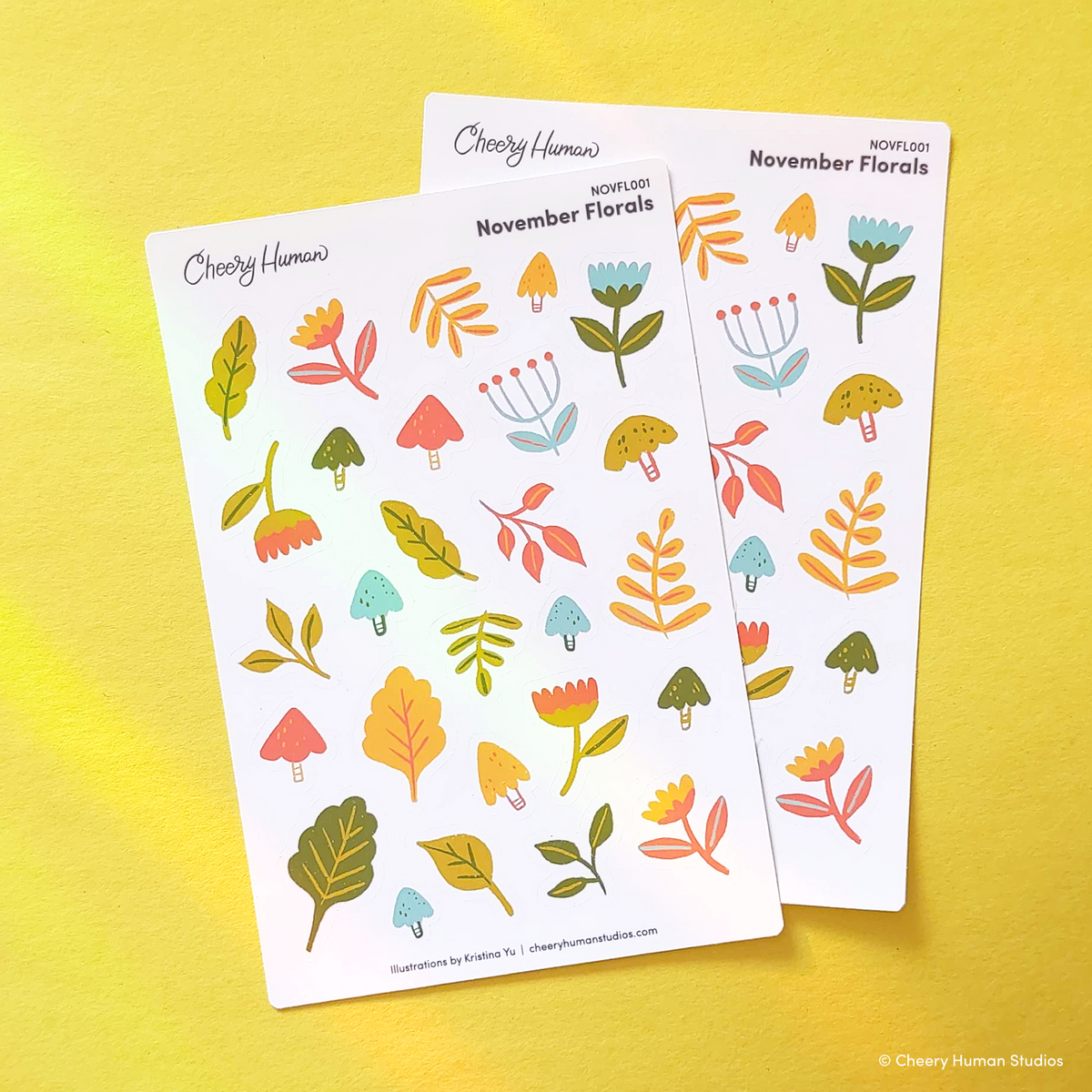 Plant Love: Plants - Stickers  Single Sticker Sheet or Pack of 5 – Cheery  Human Studios