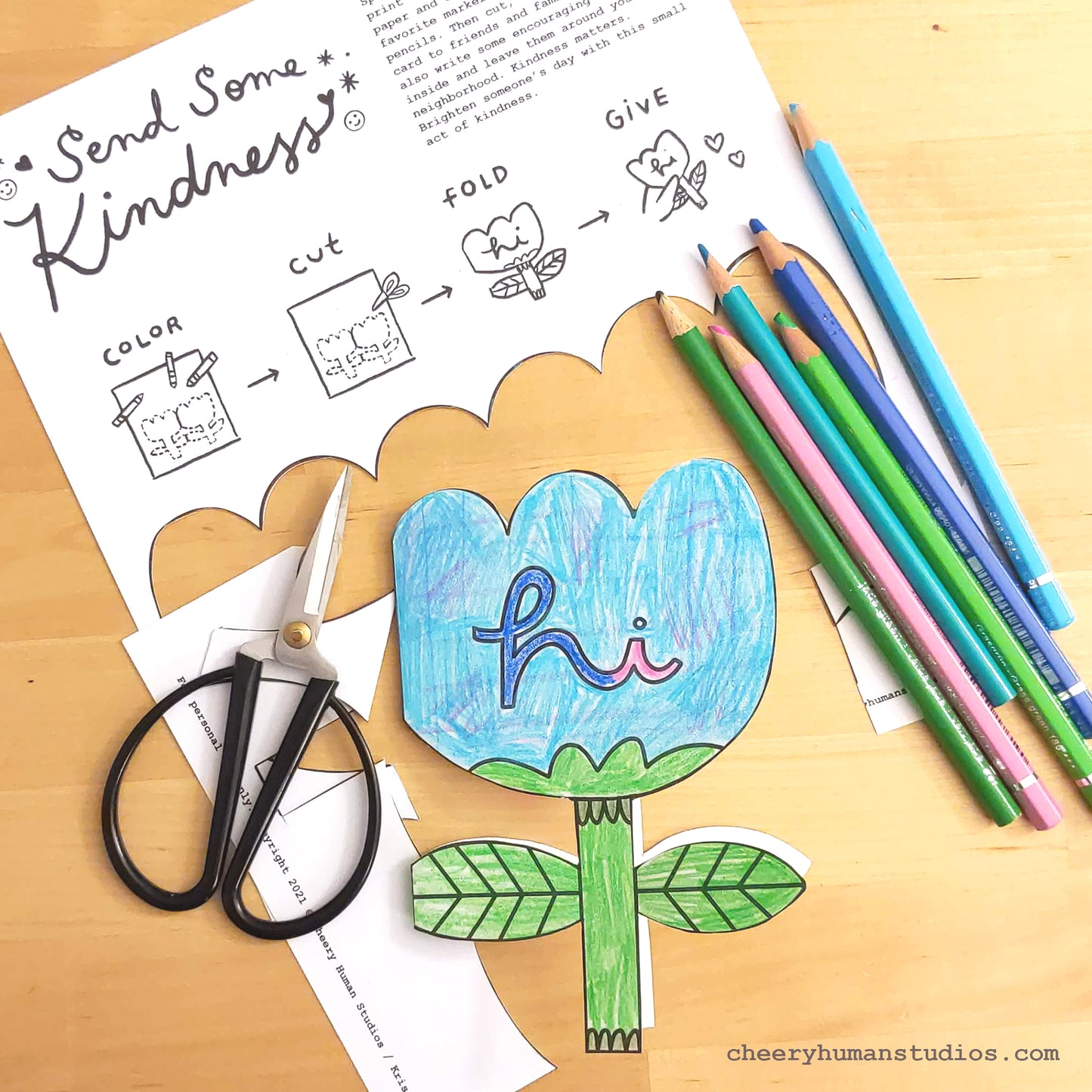 *FREE* Send Some Kindness Printable Flower Card | Printable Activity Sheet | World Kindness Day 2021 - Digital Download