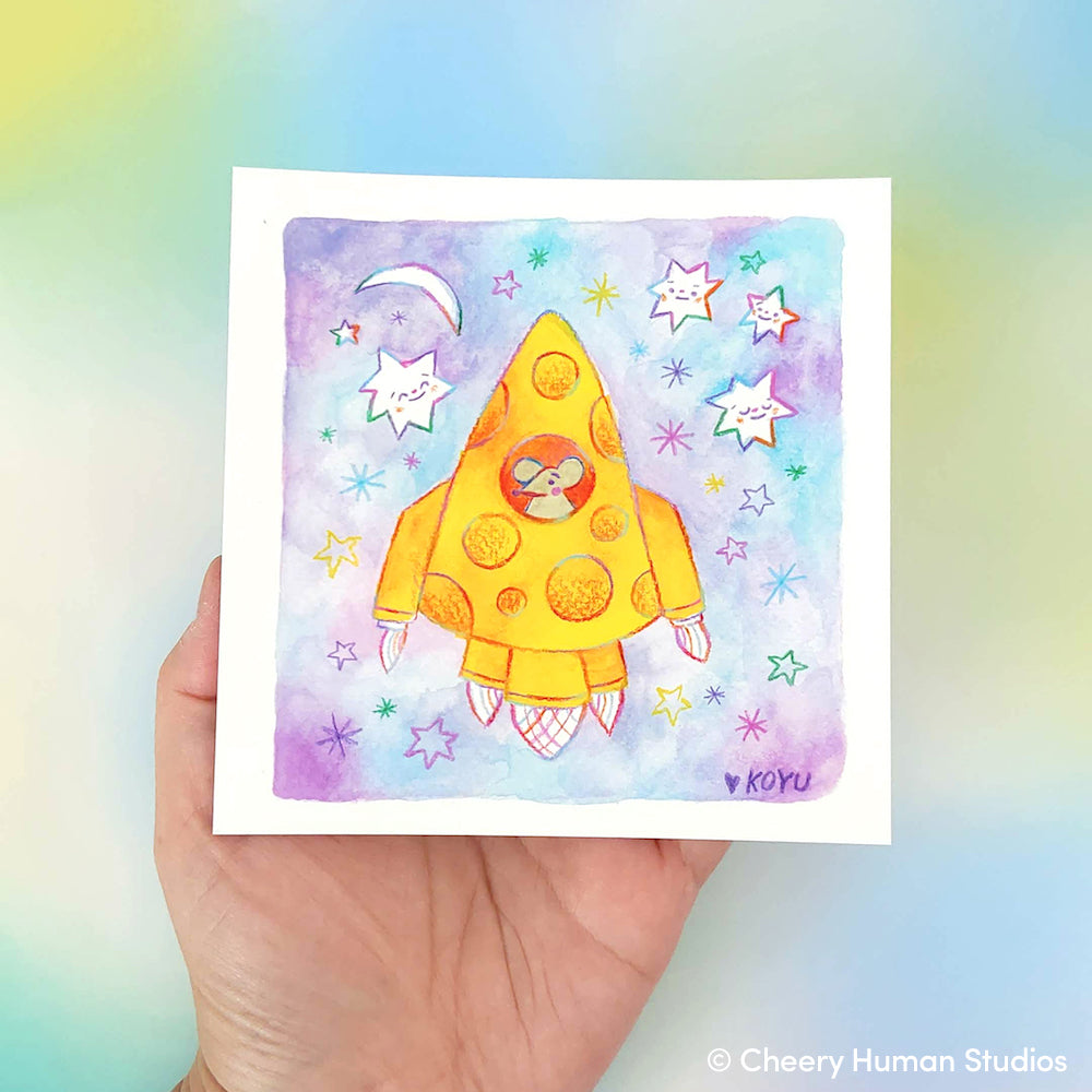 Cheese Rocket - 5x5 Art Print