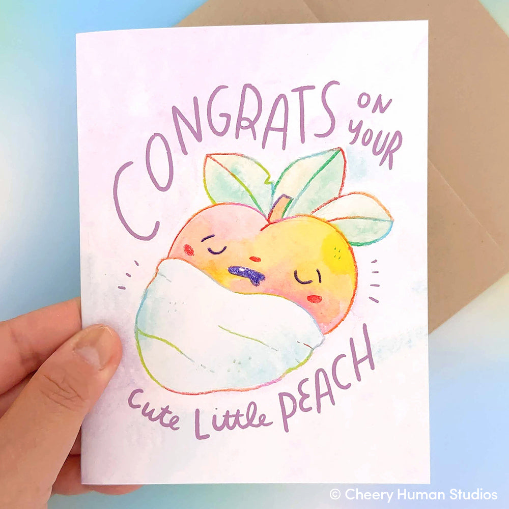Congrats on Your Cute Little Peach - New Baby | Newborn Greeting Card