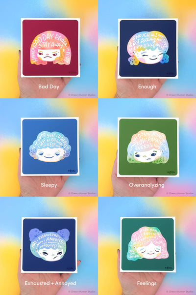 Hair Emotions 2: Art Print & Sticker Set