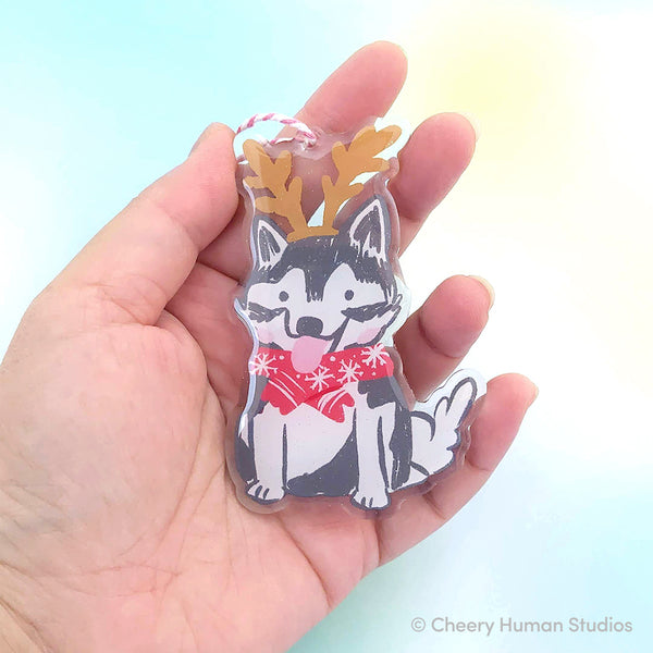 Holiday Husky Ornament | Holiday Ornament