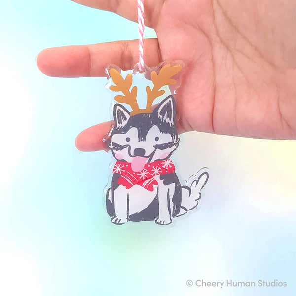 Holiday Husky Ornament | Holiday Ornament