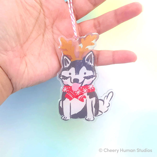 Holiday Husky Ornament | Holiday Ornament