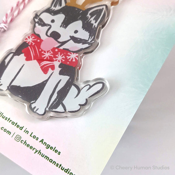 Holiday Husky Ornament | Holiday Ornament