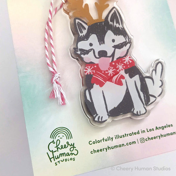 Holiday Husky Ornament | Holiday Ornament