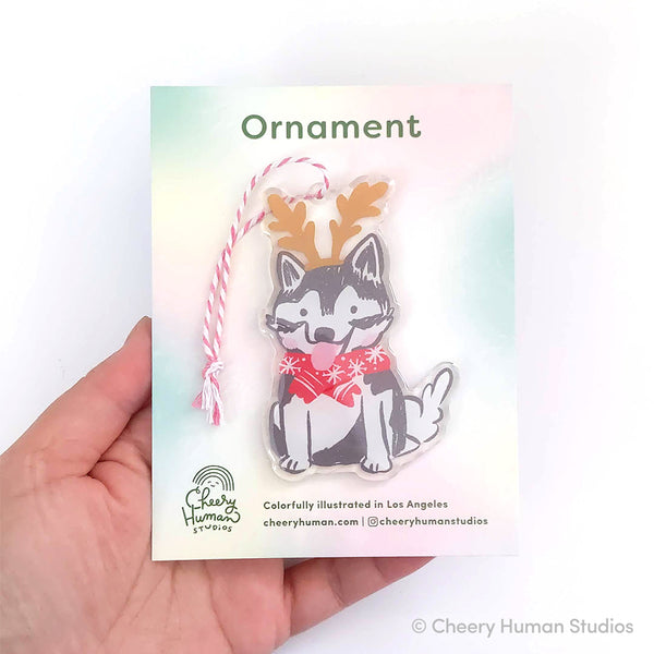 Holiday Husky Ornament | Holiday Ornament