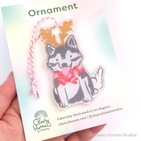 Holiday Husky Ornament | Holiday Ornament