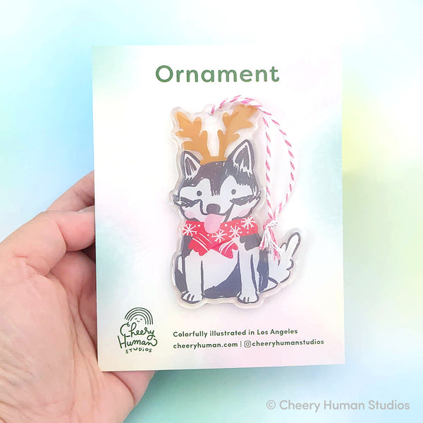 Holiday Husky Ornament | Holiday Ornament
