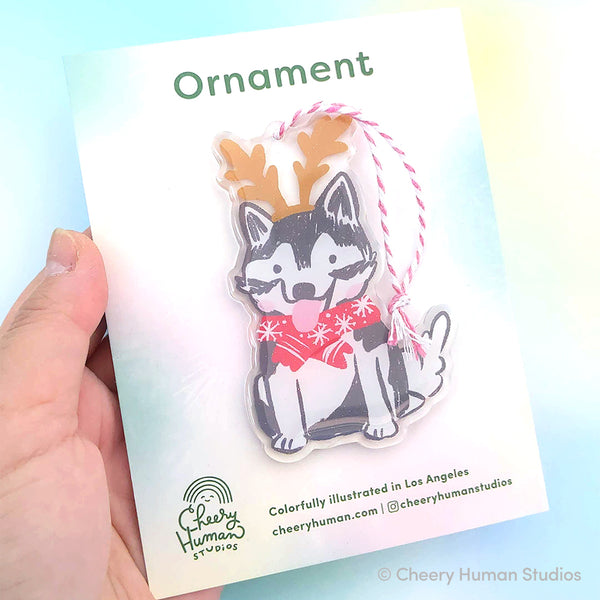 Holiday Husky Ornament | Holiday Ornament