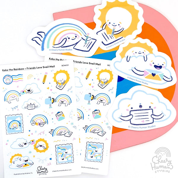 Koko the Rainbow & Friends: Snail Mail Sticker Set (2 Sticker Sheets & 4 Vinyl Stickers)