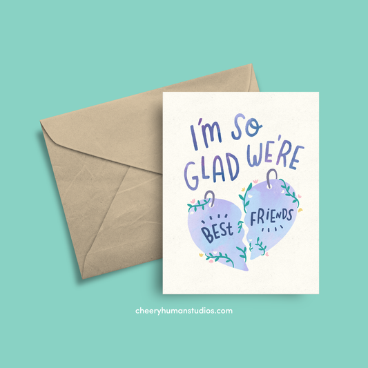 So Glad We're Best Friends | Friendship Greeting Card | Greeting Card | Love Greeting Card