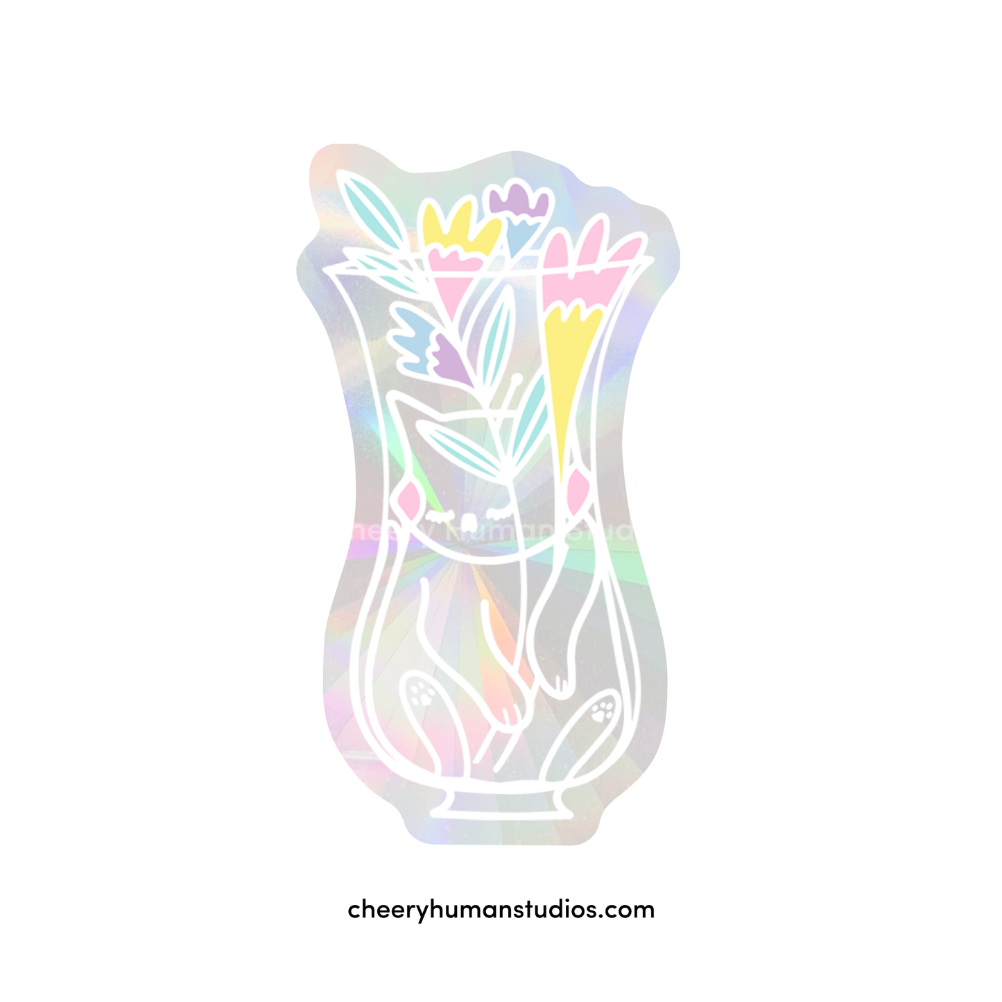 Cat & Flowers - Rainbow Suncatcher