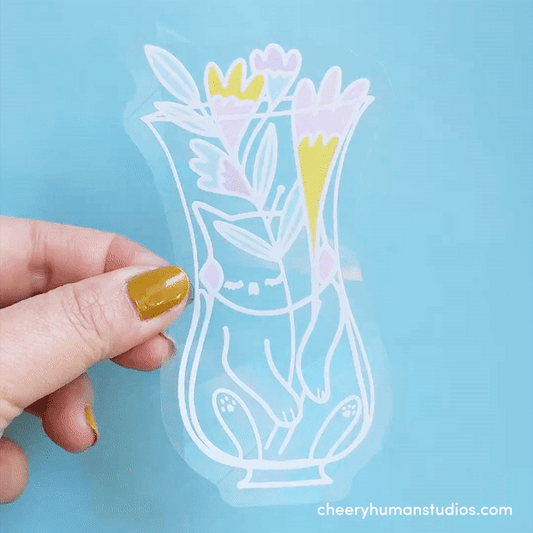 Cat & Flowers - Rainbow Suncatcher