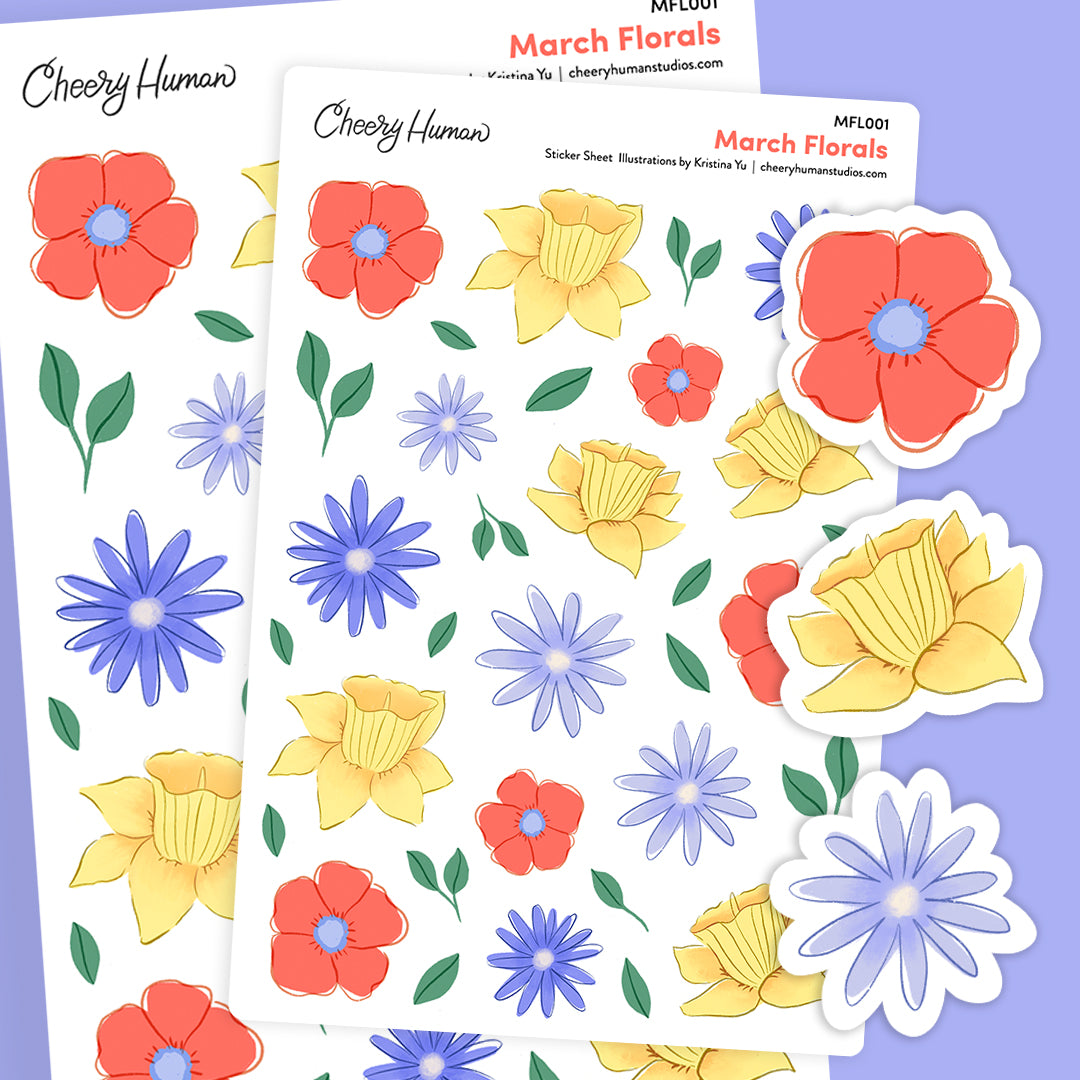 March Florals Sticker Sheet