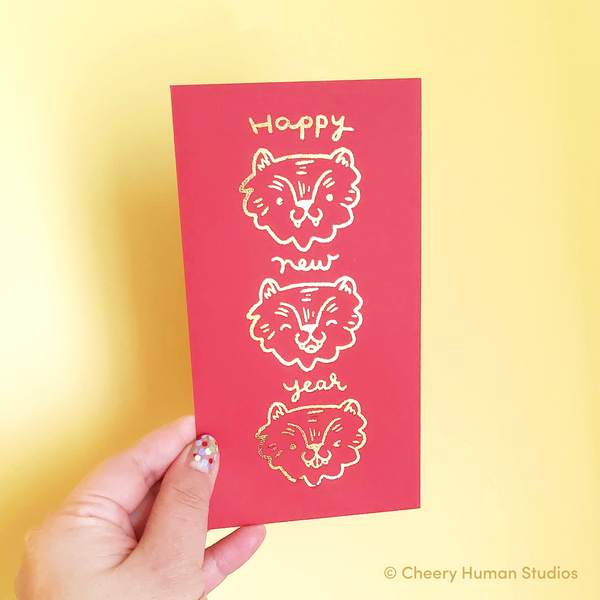 Happy New Year Tigers - Red Envelopes | Lunar New Year | Gift Envelopes