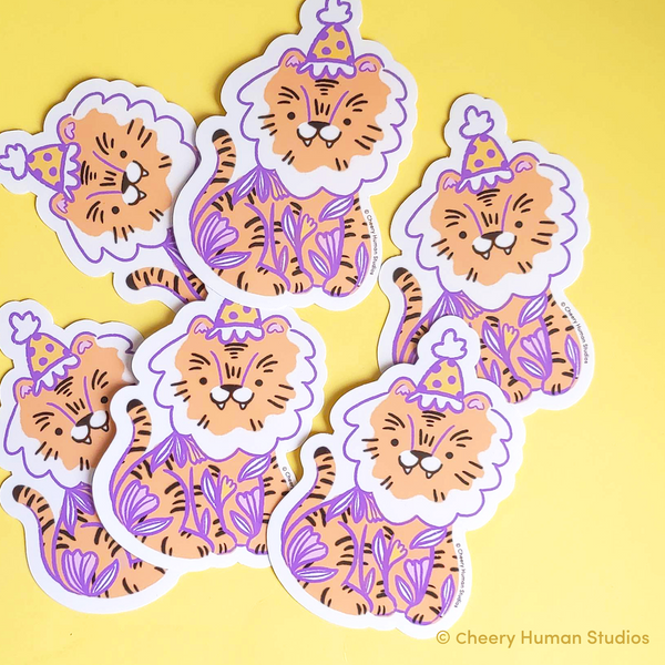 Party Tiger - Handmade Vinyl Sticker