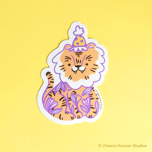 Party Tiger - Handmade Vinyl Sticker