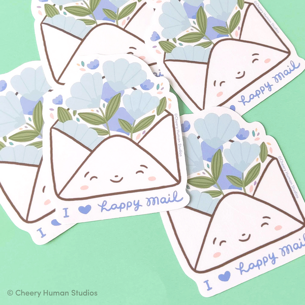 I Love Happy Mail - Handmade Vinyl Sticker