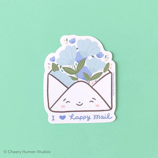 I Love Happy Mail - Handmade Vinyl Sticker