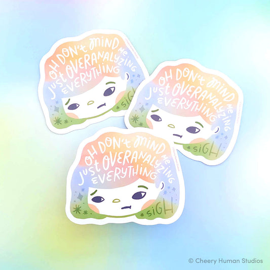 Hair Emotions 2: Overanalyzing - Handmade Vinyl Sticker