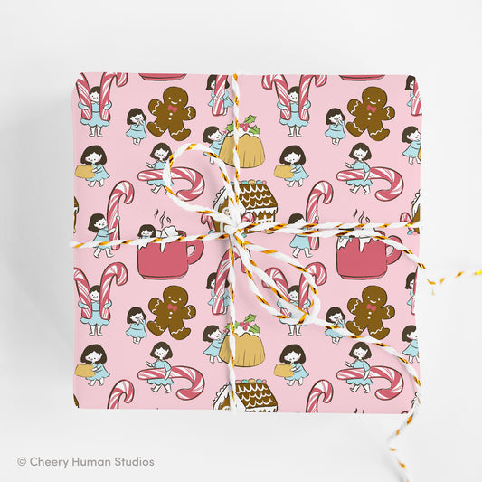 Holiday Treats Gift Wrap - Folded Flat Pack of 2 Sheets