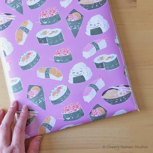 Sushi & Friends - Gift Wrap | Folded Flat Pack of 2 Sheets
