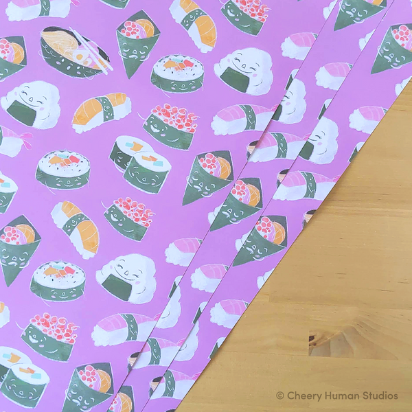 Sushi & Friends - Gift Wrap | Folded Flat Pack of 2 Sheets