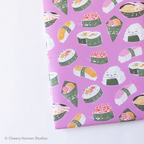 Sushi & Friends - Gift Wrap | Folded Flat Pack of 2 Sheets