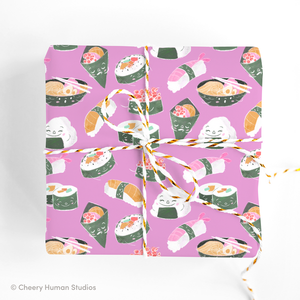 Sushi & Friends - Gift Wrap | Folded Flat Pack of 2 Sheets