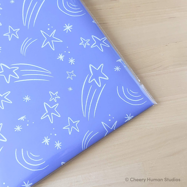 Shooting Stars - Gift Wrap | Folded Flat Pack of 2 Sheets