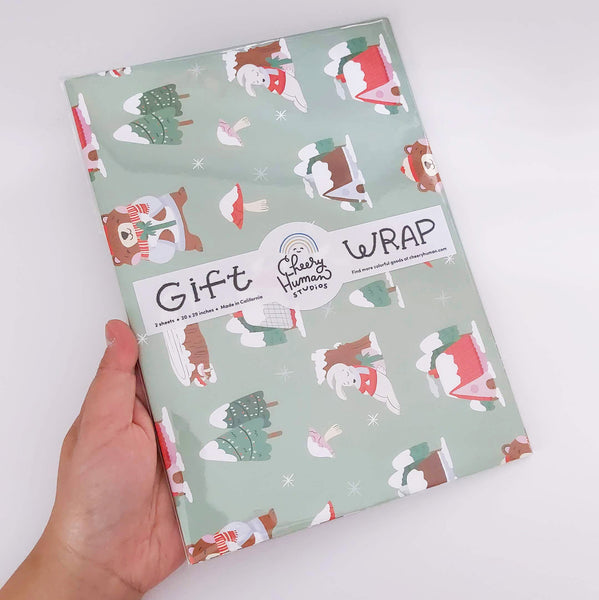 Winter Forest Gift Wrap - Folded Flat Pack of 2 Sheets