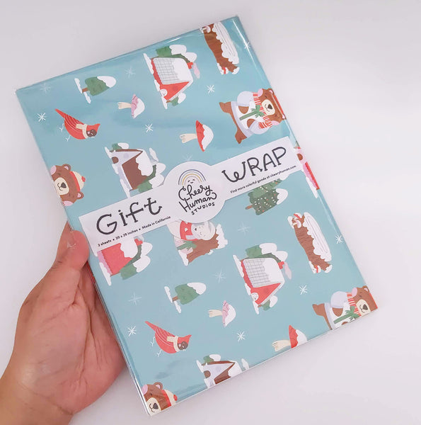 Winter Forest Gift Wrap - Folded Flat Pack of 2 Sheets