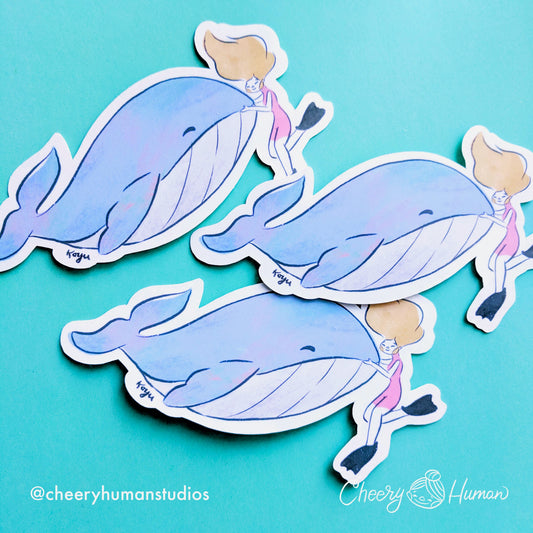 Whale Friend - Handmade Vinyl Sticker