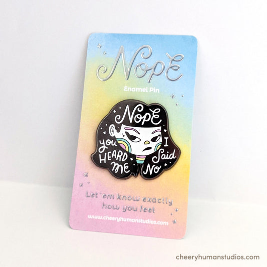 Hair Emotions 1: Nope - 1.5" Enamel Pin