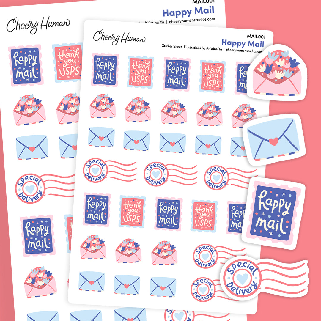 Happy Mail Stickers Sticker Sheet