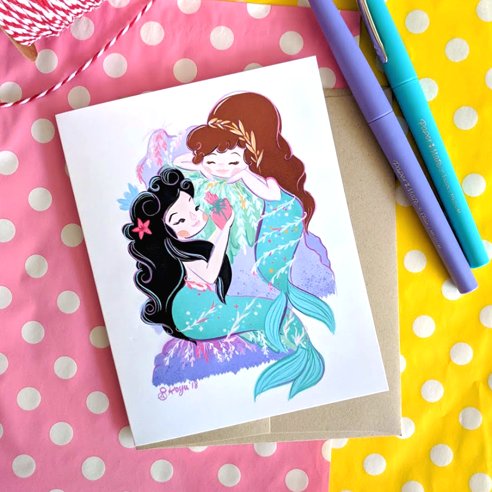 Mermaid Gift Exchange - Holiday Greeting Card
